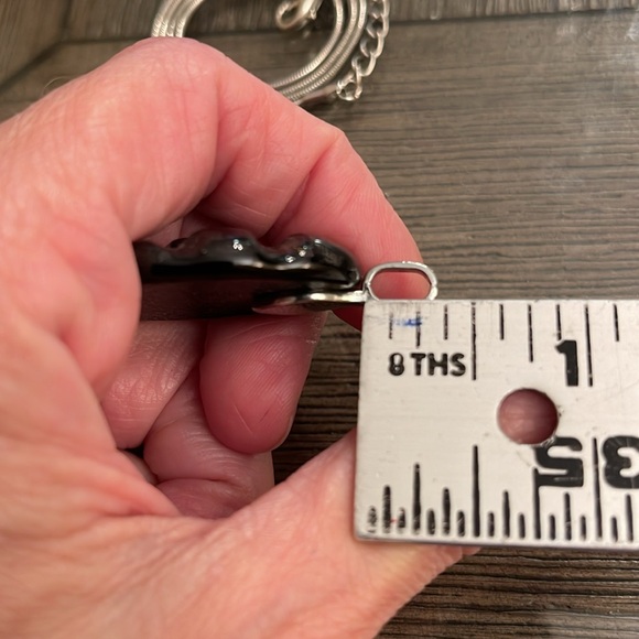 Dichroic Glass Quilted Glass Pendant & Chain - Picture 14 of 15